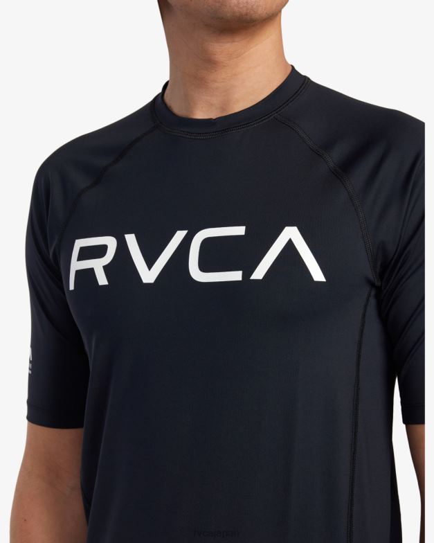 衣類 TP8J603 黒 RVCA ユニセックス 半袖ラッシュガード