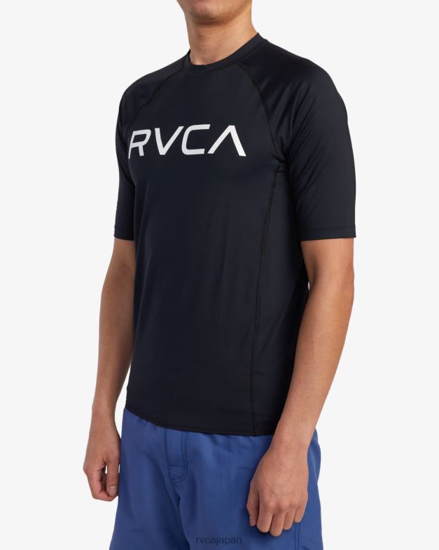 衣類 TP8J603 黒 RVCA ユニセックス 半袖ラッシュガード