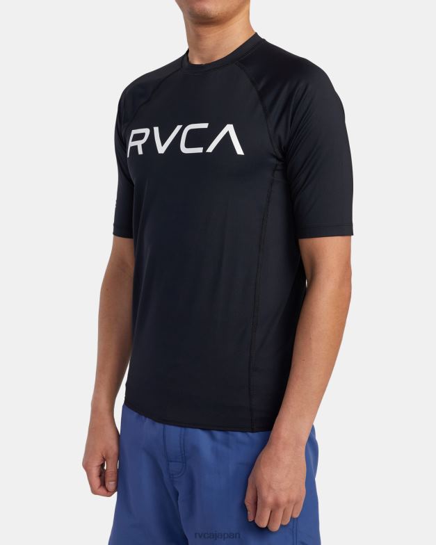 衣類 TP8J603 黒 RVCA ユニセックス 半袖ラッシュガード