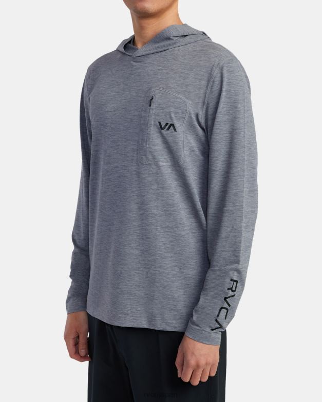 衣類 TP8J619 ヘザーグレー RVCA ユニセックス noyle 長袖ラッシュガードパーカー