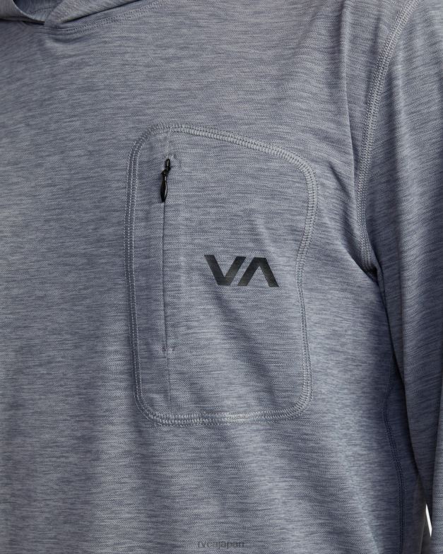 衣類 TP8J619 ヘザーグレー RVCA ユニセックス noyle 長袖ラッシュガードパーカー