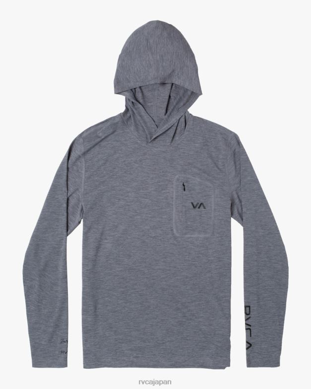 衣類 TP8J619 ヘザーグレー RVCA ユニセックス noyle 長袖ラッシュガードパーカー