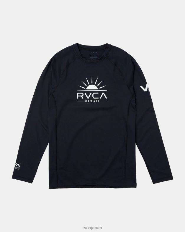 衣類 TP8J847 黒 RVCA ユニセックス サニーハワイ 長袖ラッシュガード